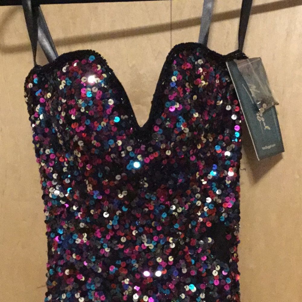MAC DUGGAL Strapless Sequin CONFETTI Bustier - Picture 3 of 8
